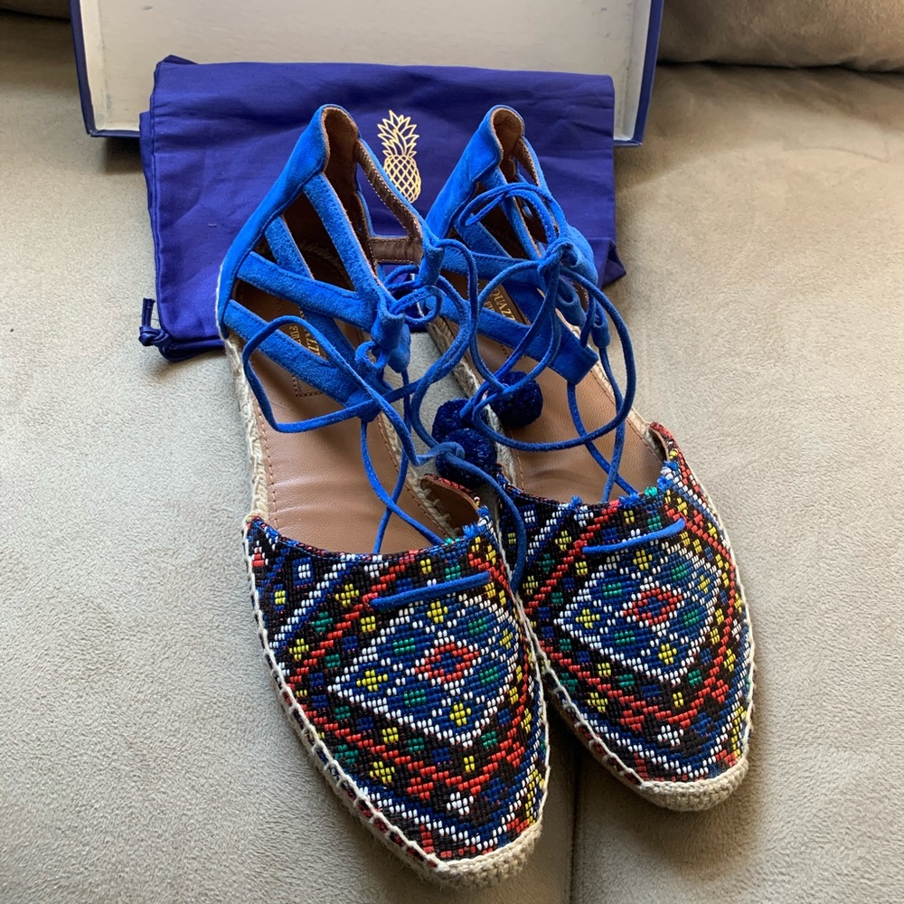 AQUAZZURA Belgravia Embroidered Espadrilles
